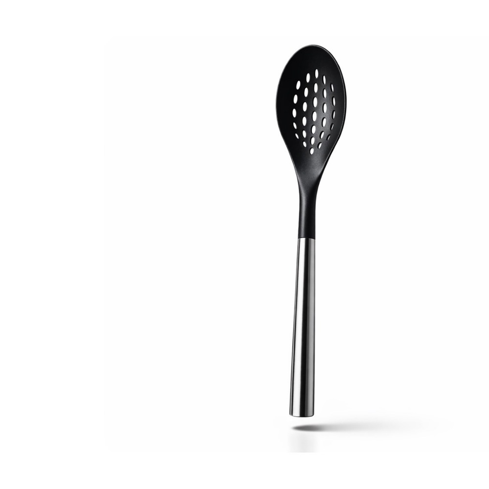 Sabatier Slotted Spoon Black Nylon Head Stainless Steel Weighted Handle 13 inch